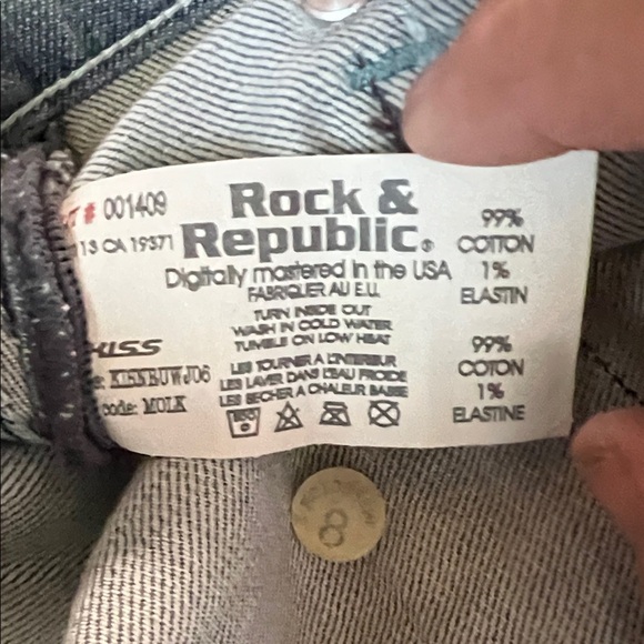 Rock & Republic Light Blue Flare Leg Jeans Size 32 - Picture 9 of 14